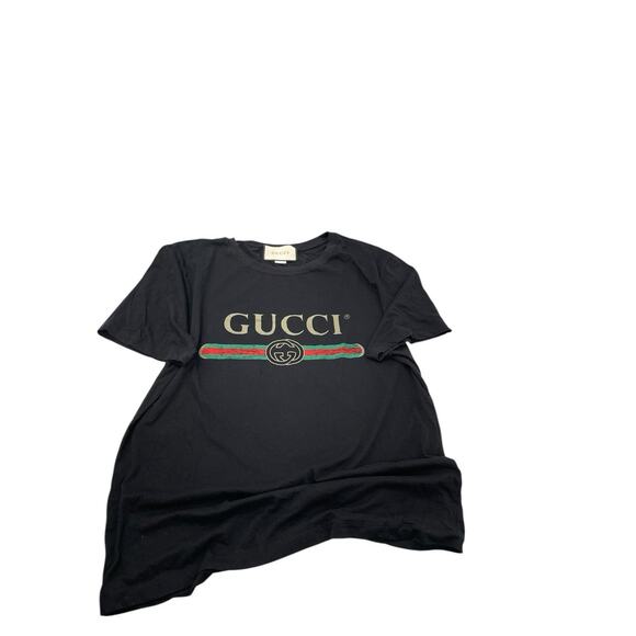 Gucci Logo Washed Print T-shirt Oversize Short Sleeve Black Size Large - Picture 13 of 13